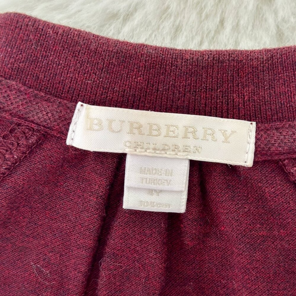 Burberry Burgundy Polo Dress Kids - Picture 6 of 7